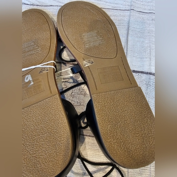 American Eagle Women’s Size 10 Black Boho Sandals New w/ Tag Ankle Tie Summer - Picture 7 of 7